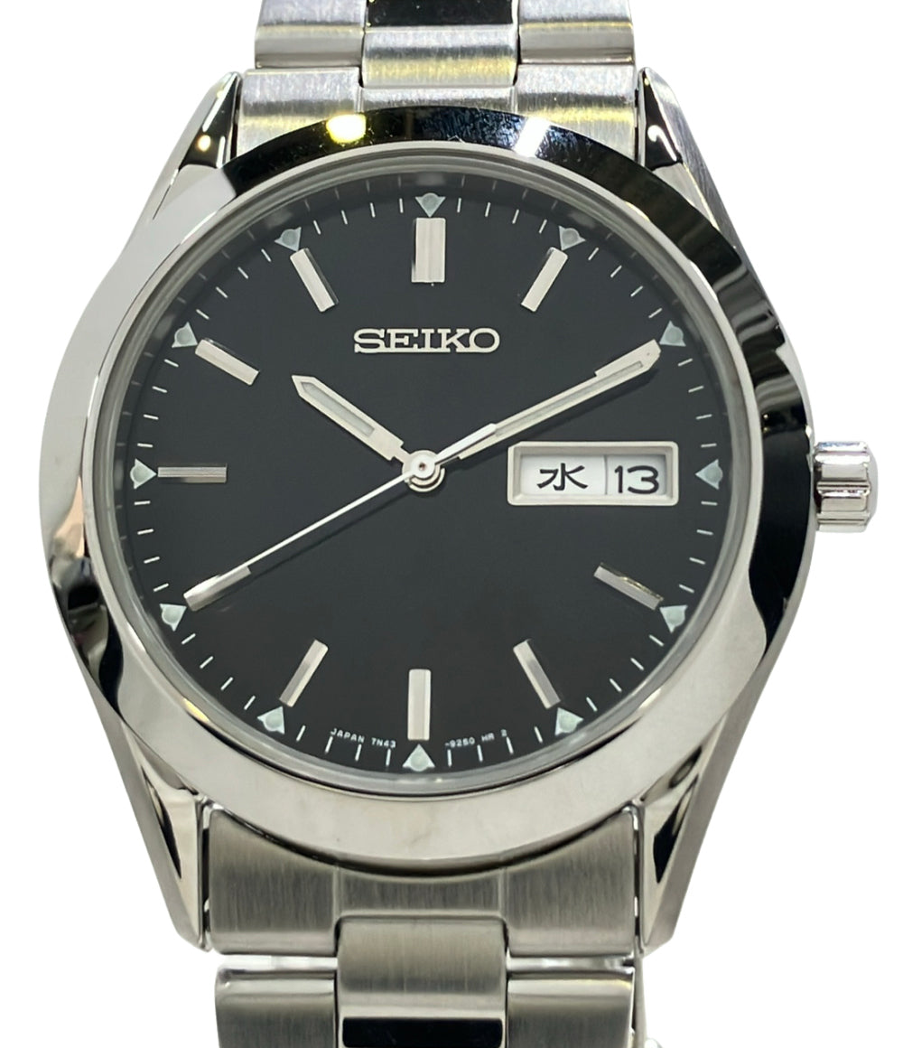 SEIKO 腕時計 クオーツ ブラック 7N43-9080 メンズ セイコー