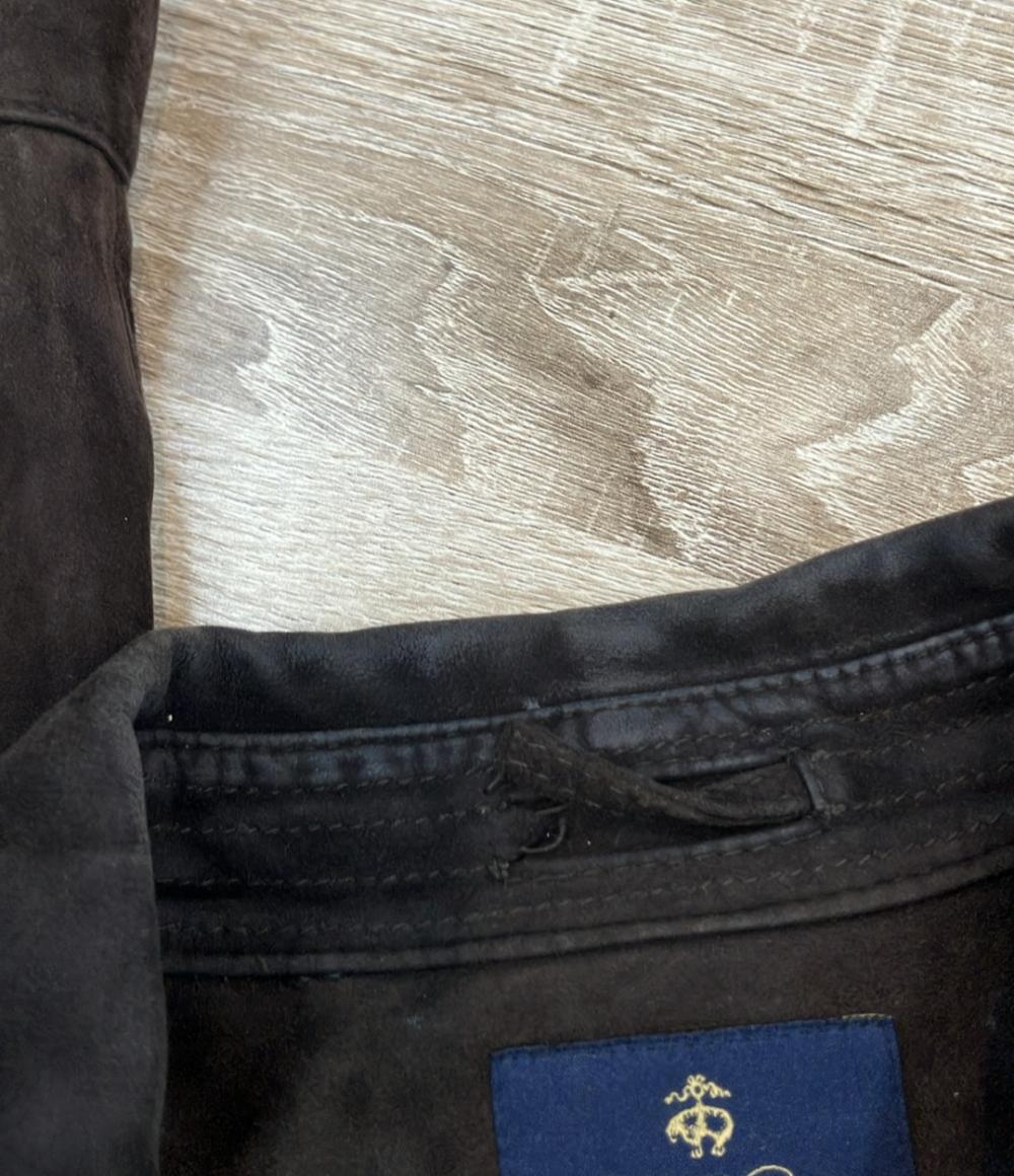 Brooks Brothers ラムレザースエード シャツジャケット オーバーサイズ  ダークブラウン メンズ SIZE L ブルックスブラザーズ