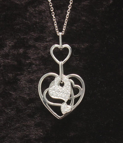 美品 Folli Follie ネックレス SV925 ハートモチーフ レディース フォリフォリ