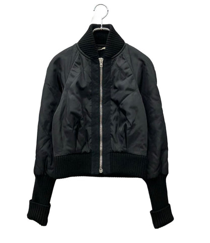 Miu Miu ブルゾン キルティング ショート MA-1ジャケット リブニット ML282 レディース SIZE 36 (XS) ミュウ ミュウ