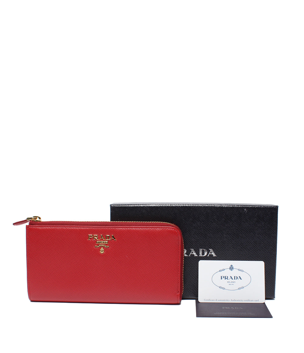 美品 PRADA L字ファスナー長財布 1ML030 レディース プラダ