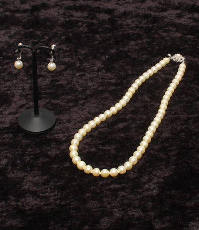 ネックレス イヤリング SV パール 7.0-7.5mm 2点セット レディース