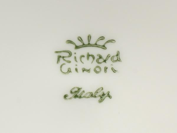 美品 リチャードジノリ カップ＆ソーサー 2客セット ペア フィオッコグレース ブルー リボン Richard Ginori