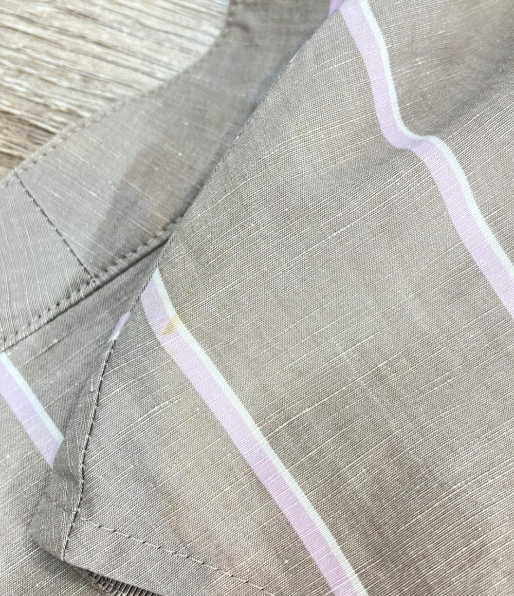 ebure ノースリーブワンピース インナー付き コットンリネンストライプノースリーブオーバーシャツワンピース 3310300377 レディース SIZE 36 (S)