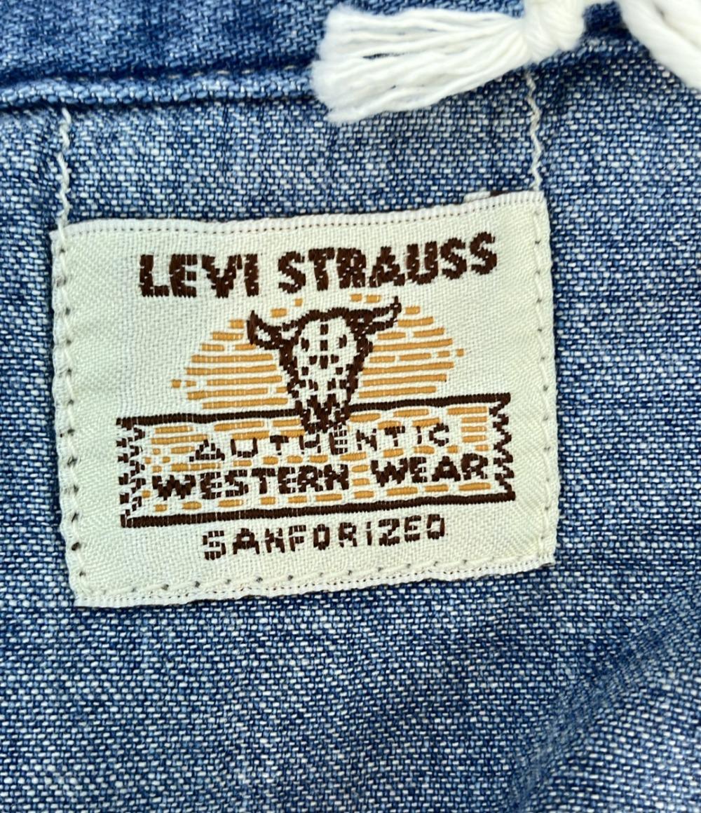 美品 LEVI'S 長袖シャツ 1950年代ウエスタンシャツ再現 ヴィンテージ加工 色落ち加工 25Aw タグ付き SHORTHORN SAWTOOTH INDIGO COSMOS