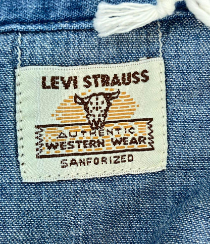美品 LEVI'S 長袖シャツ 1950年代ウエスタンシャツ再現 ヴィンテージ加工 色落ち加工 25Aw タグ付き SHORTHORN SAWTOOTH INDIGO COSMOS