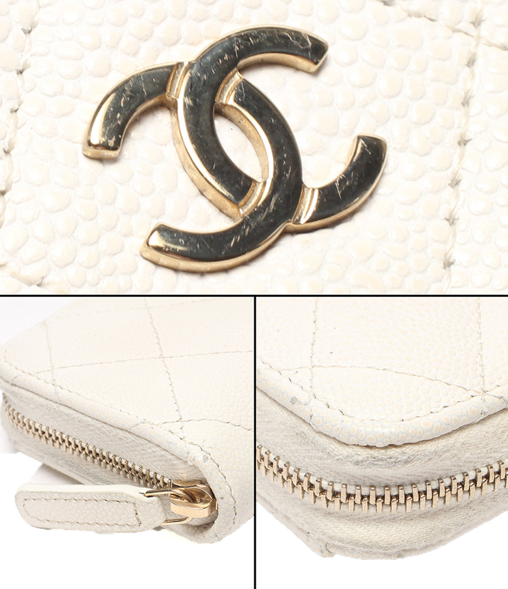 CHANEL コインケース ゴールド金具 キャビアスキン マトラッセ ココマーク レディース シャネル