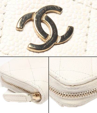 CHANEL コインケース ゴールド金具 キャビアスキン マトラッセ ココマーク レディース シャネル