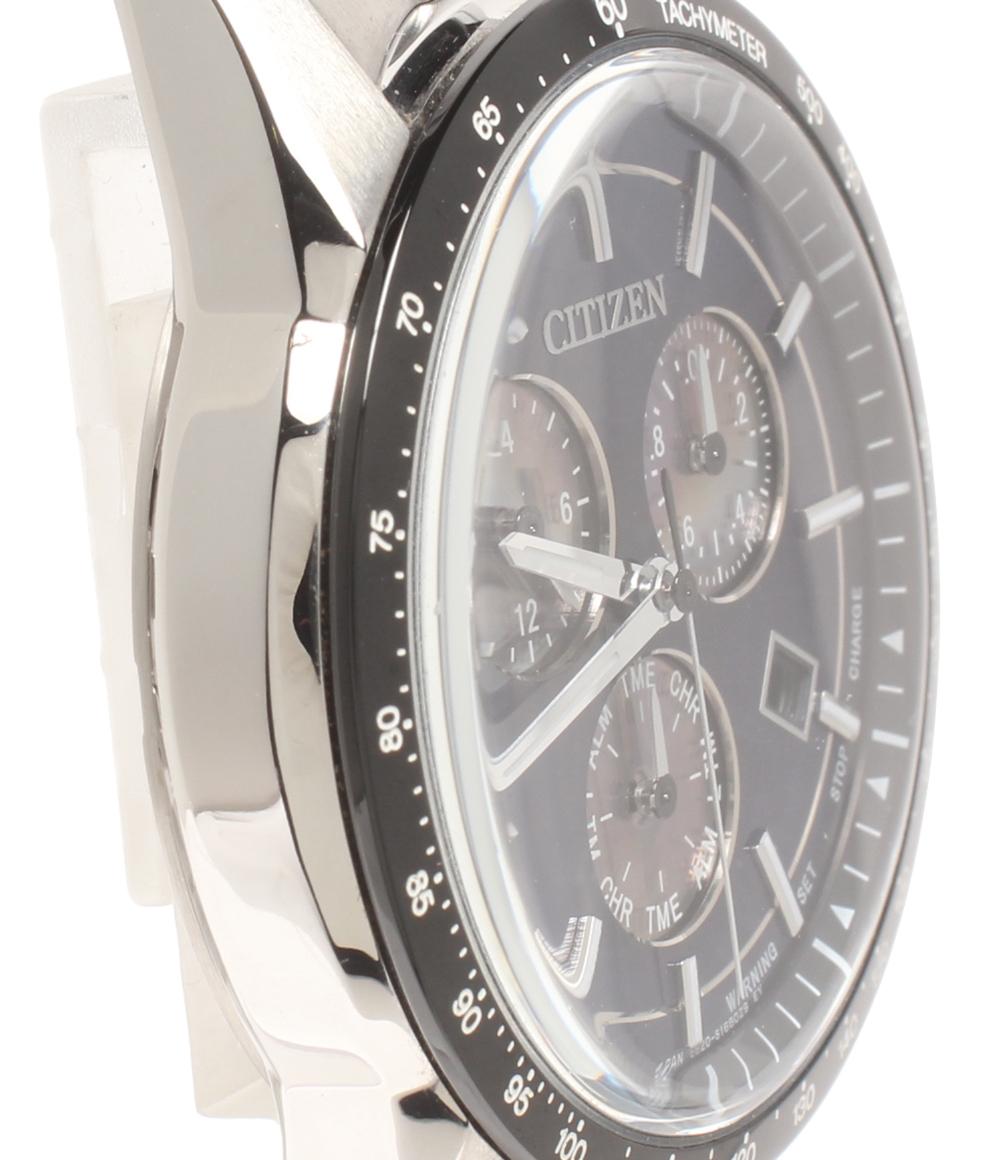 美品 CITIZEN 腕時計 エコドライブ ソーラー ブラック E820-S122635 メンズ シチズン