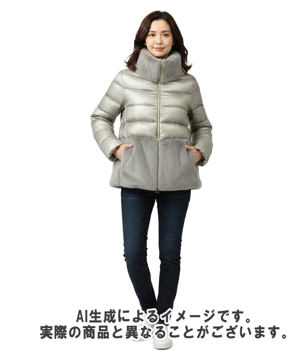 Herno ダウンジャケット ファー付き ジップアップ スタンドカラー