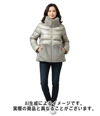 Herno ダウンジャケット ファー付き ジップアップ スタンドカラー 66470-62847-9 レディース SIZE 40 (M) ヘルノ
