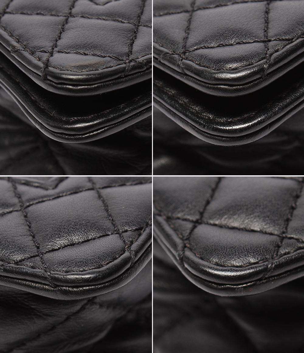 CHANEL チェーンショルダーバッグ ボーイシャネル28 チェーン ディティール ガンメタリック マトラッセ ラムスキン レディース シャネル