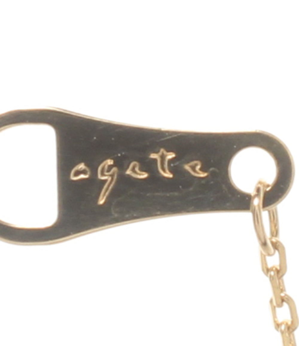 美品 agete ネックレス K18 ダイヤ0.04ct レディース アガット