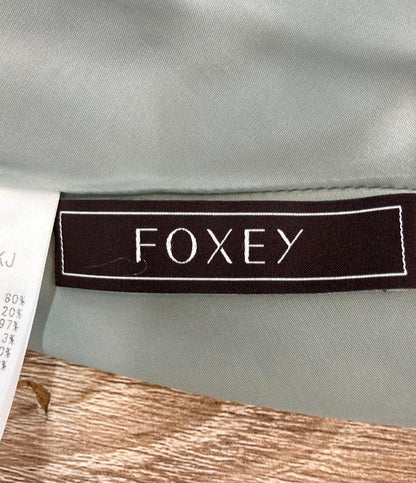美品 FOXEY ノースリーブワンピース ドレス ロジーリリー スモーキーミント A1 42118-S00F23KJ レディース SIZE 38 (S) フォクシー