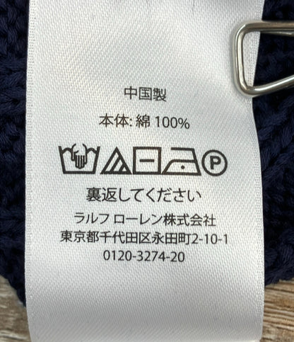 POLO RALPH LAUREN 長袖ニット ネイビー ビーデッド ポニー ケーブル インポート レディース SIZE SP (M) ポロ・ラルフローレン