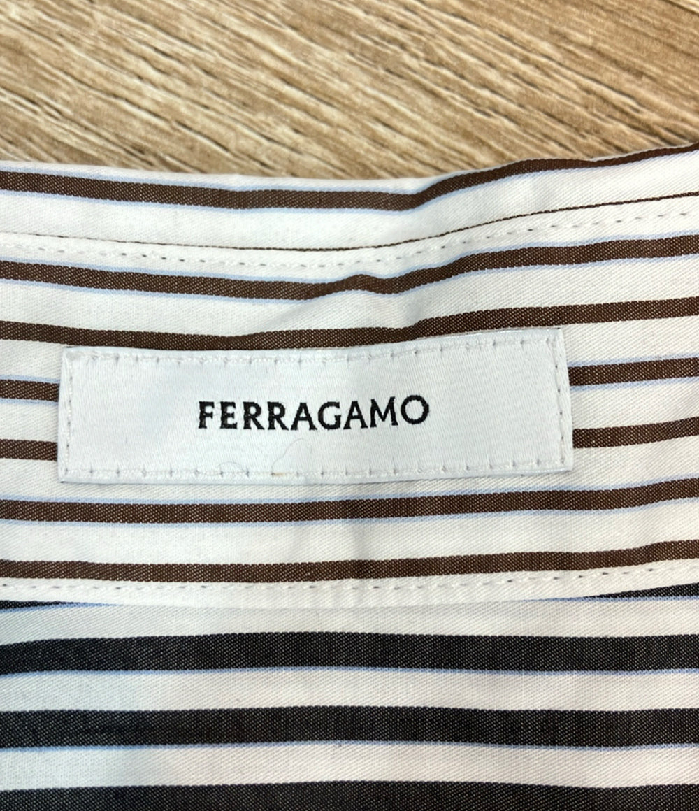 サルヴァトーレフェラガモ 長袖シャツ ストライプ柄 タグ付き レディース レディース SIZE 46 (L) Salvatore Ferragamo Salvatore Ferragamo 長袖シャツ ストライプ柄 タグ付き レディース