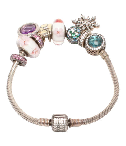 PANDORA ブレスレット バングル SV925 チャーム フラワーモチーフ 花モチーフ レディース パンドラ