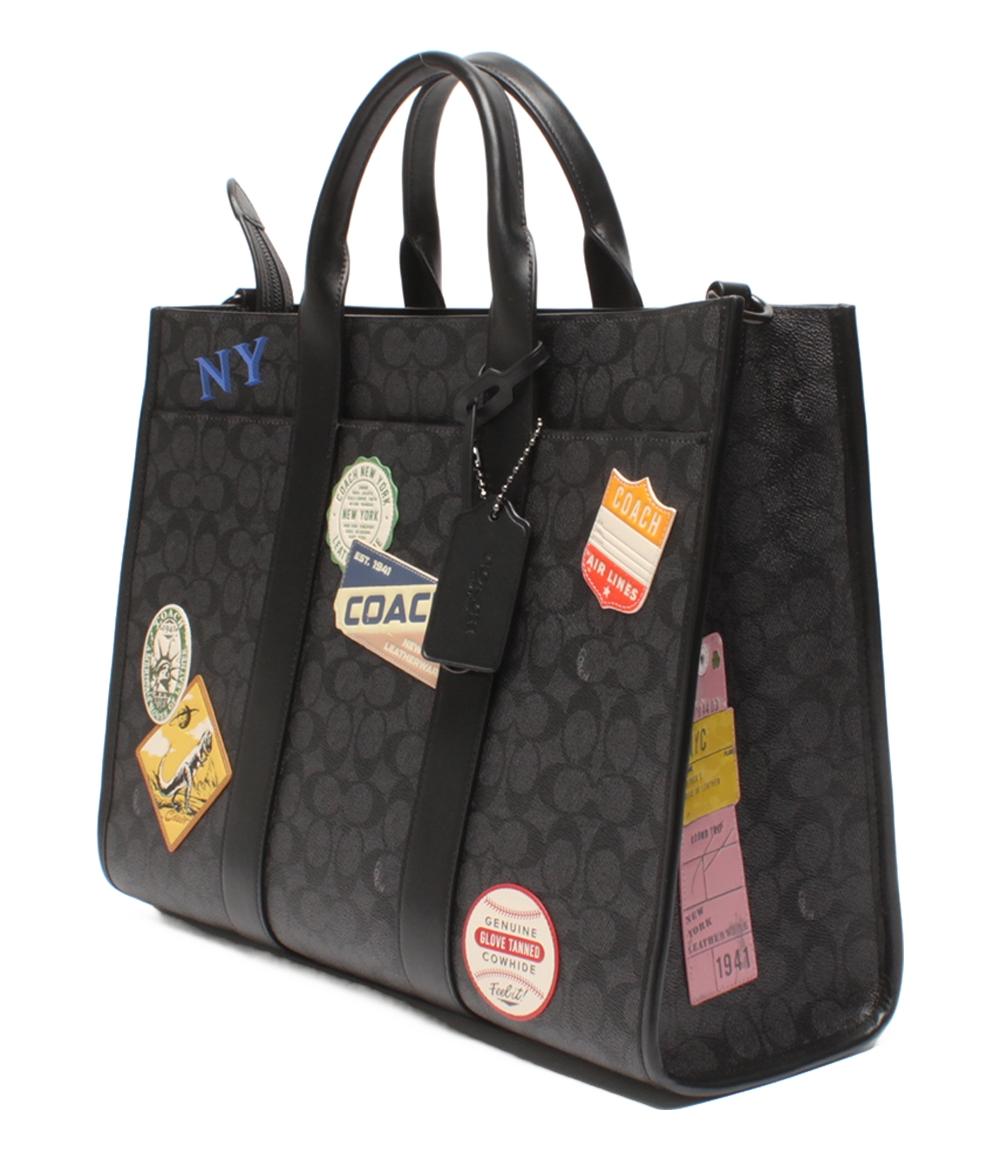 美品 コーチ 2wayトートバッグ ショルダーバッグ 斜め掛け シグネチャー CBF12 メンズ COACH