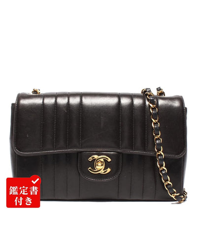CHANEL チェーンショルダーバッグ ゴールド金具 2番台 シングルチェーン シングルフラップ マドモアゼル レディース シャネル