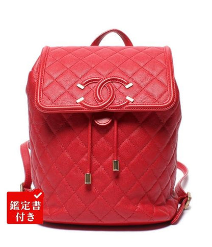 CHANEL リュック バックパック CCフィリグリー キャビアスキン ゴールド金具 マトラッセ 25番台 A57090 レディース シャネル