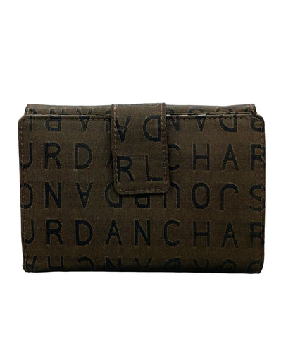 美品 CHARLES JOURDAN ダブルホック 二つ折り財布 ナイロン 牛革 レディース シャルル・ジョルダン