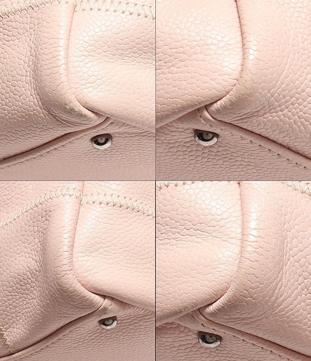 シャネル ショルダーバッグ ボストンバッグ レザー シルバー金具 チョコバー キャビアスキン レディース CHANEL