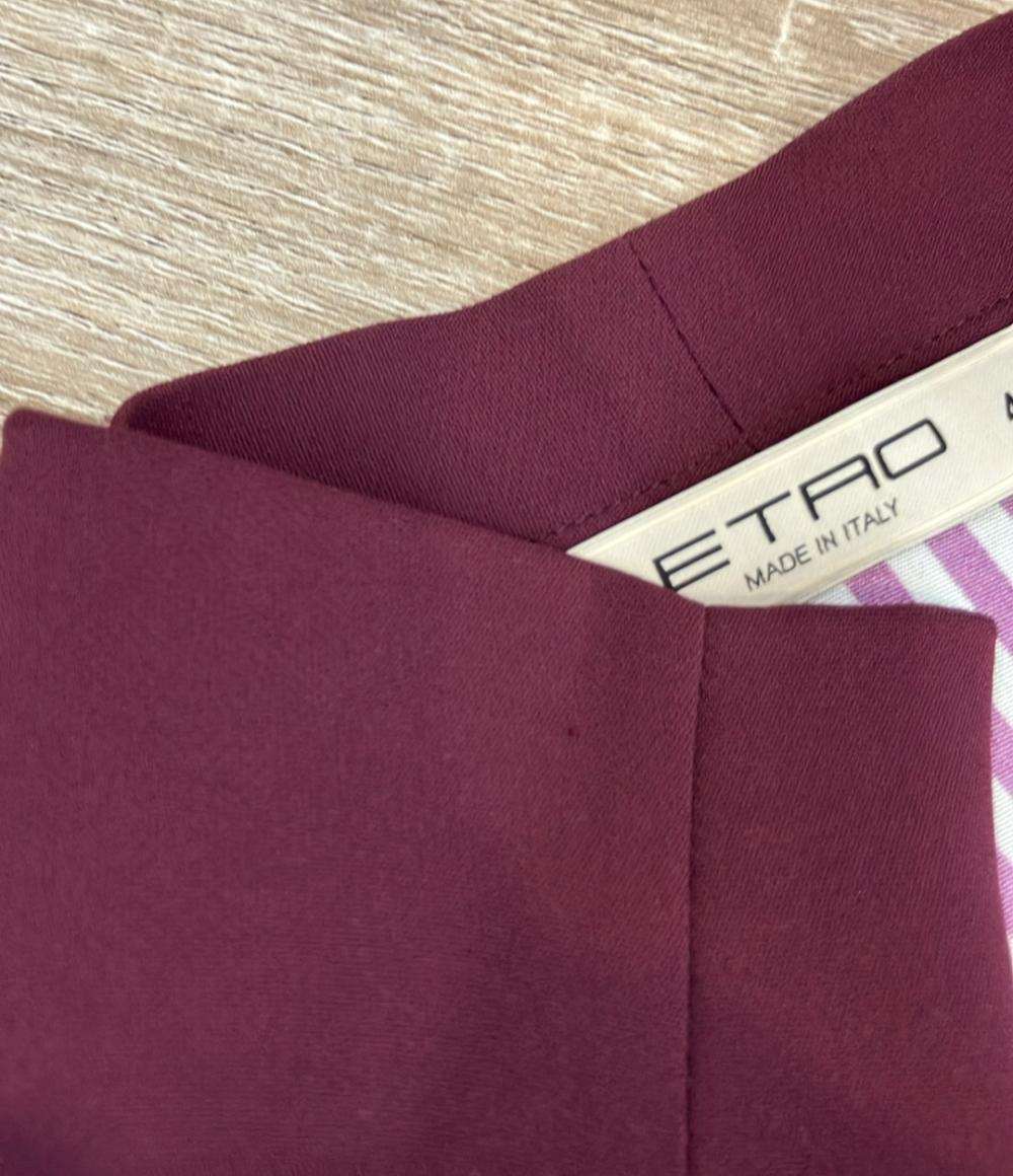 ETRO 長袖カーディガン フローラルプリント 袖背面ストライプ柄 Vネック フロントゴールドボタン 151-18602-4100 レディース SIZE 42 (L) エトロ