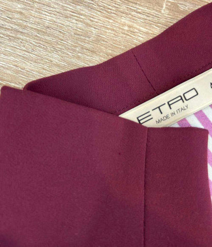 ETRO 長袖カーディガン フローラルプリント 袖背面ストライプ柄 Vネック フロントゴールドボタン 151-18602-4100 レディース SIZE 42 (L) エトロ