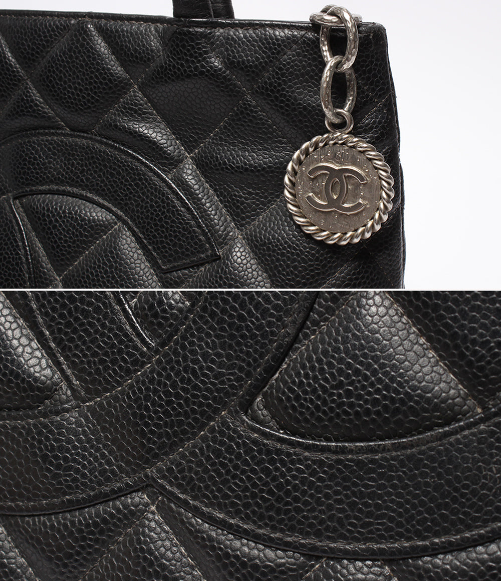 CHANEL ハンドバッグ トートバッグ シルバー金具 マトラッセ キャビアスキン 復刻 9番台 レディース シャネル