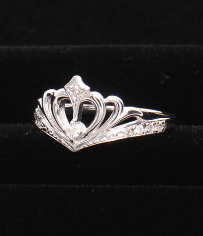 美品 Samantha Tiara リング 指輪 K18WG ダイヤ 0.09ct ティアラモチーフ レディース SIZE 7号 サマンサティアラ