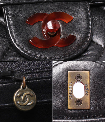 CHANEL チェーンショルダーバッグ 肩掛け 斜め掛け ゴールド金具 4番台 デカマトラッセ シングルチェーン シングルフラップ レディース シャネル
