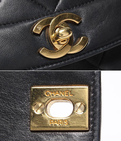 CHANEL チェーンショルダーバッグ ゴールド金具 マトラッセ 2番台 ラムスキン ダイアナフラップ 25 レディース シャネル
