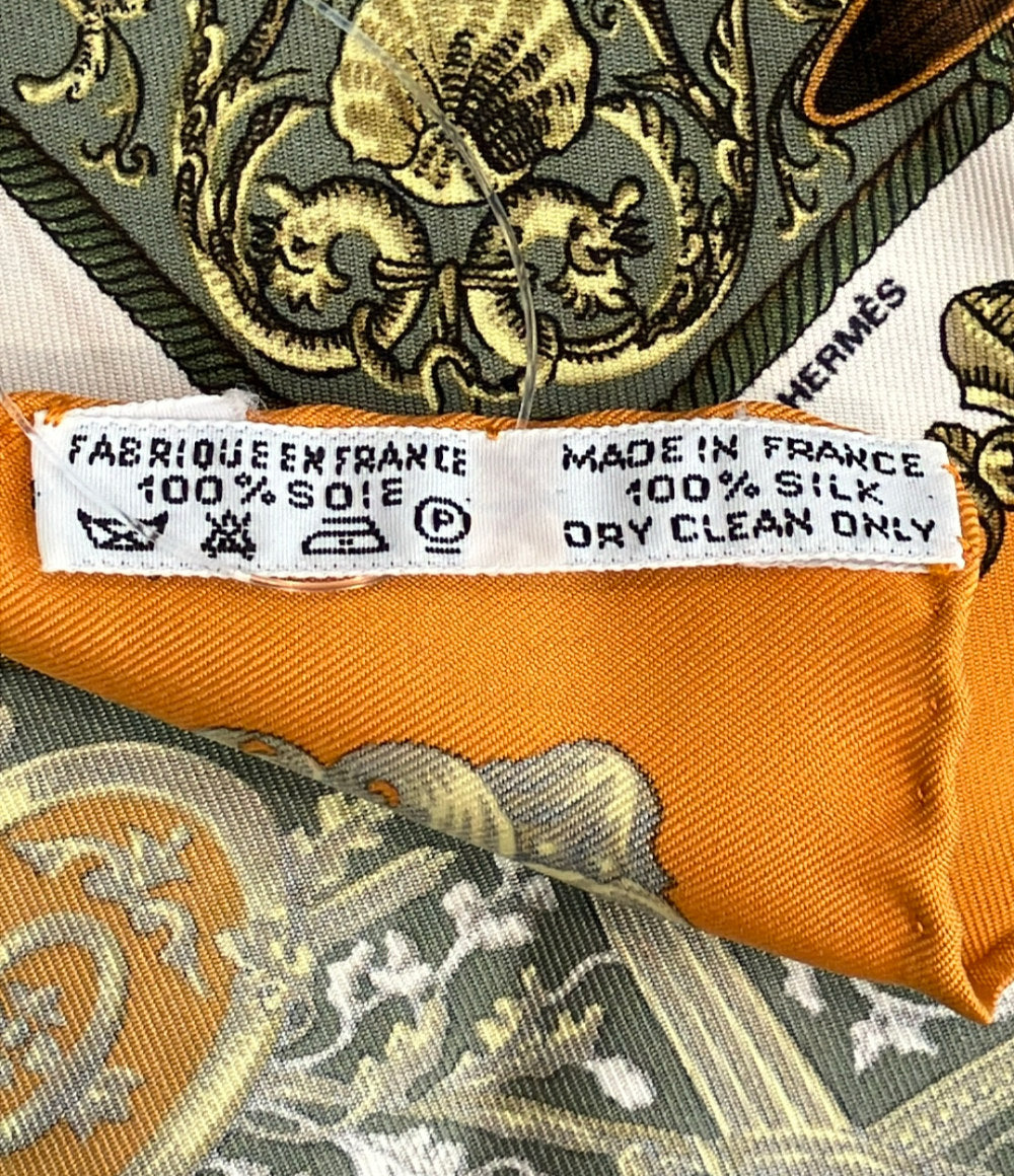 HERMES スカーフ カレ45 シルク100% 白い馬に跨ったルイ14世 レディース エルメス