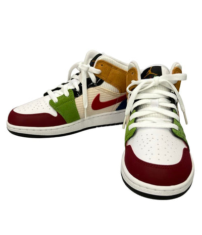 美品 ナイキ ミドルカットスニーカー エア ジョーダン 1 MID SE GS DR6957-100 キッズ SIZE 24.0 NIKE
