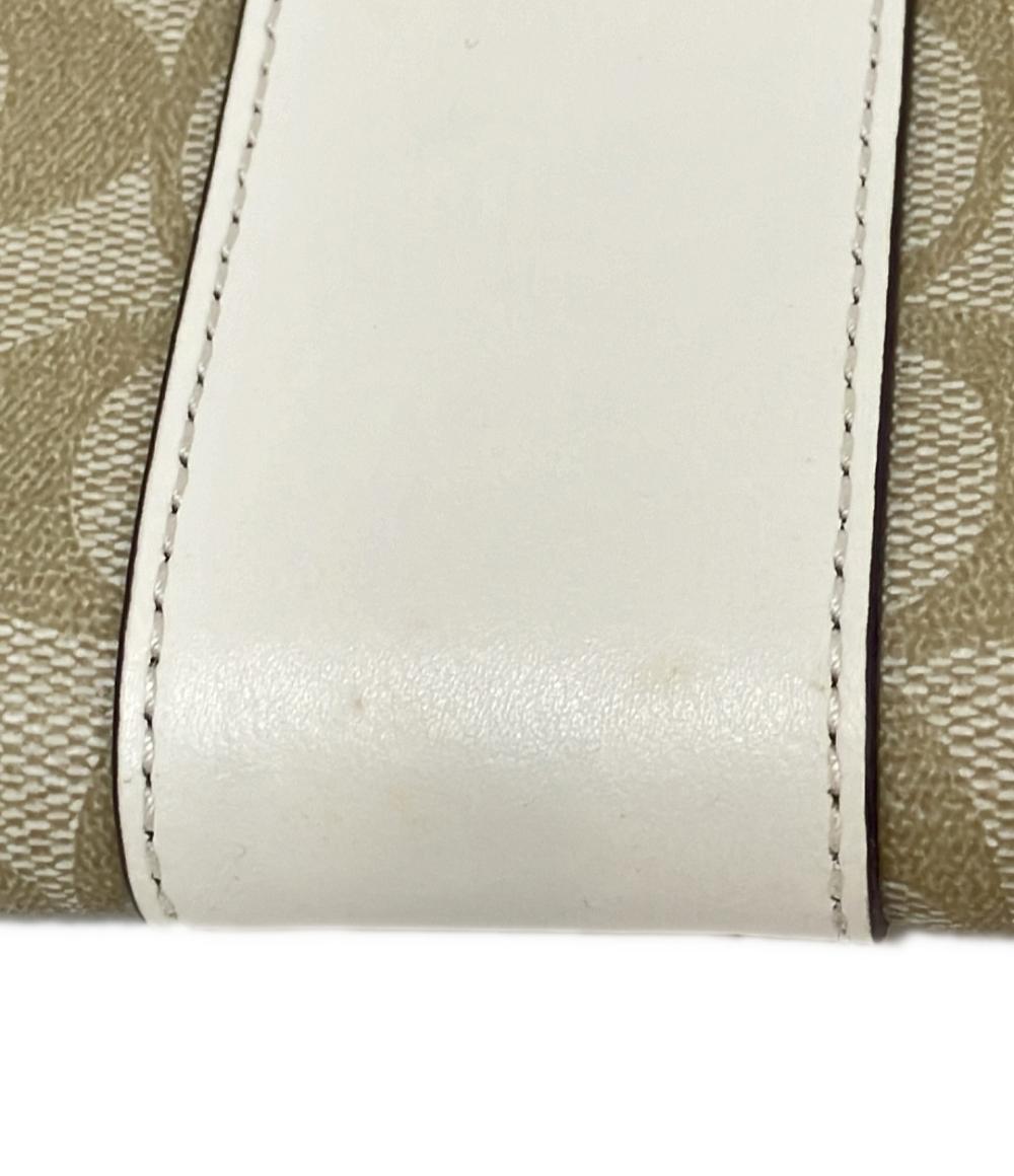 美品 コーチ ラウンドファスナー長財布 シグネチャー レディース COACH
