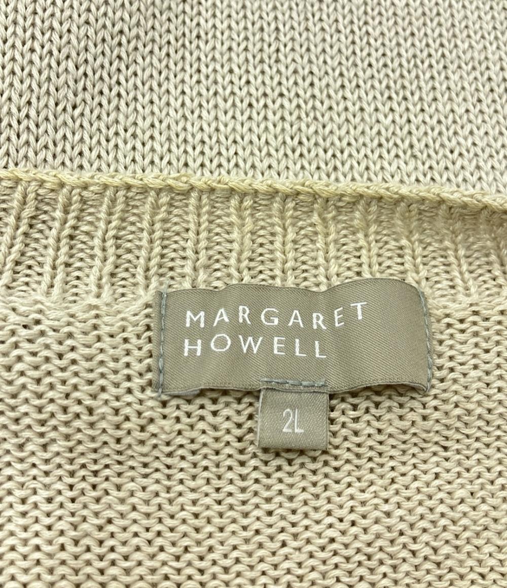 訳あり マーガレットハウエル リネンシルクコットンクルーネックニットセーター 薄手 レディース SIZE 2L MARGARET HOWELL