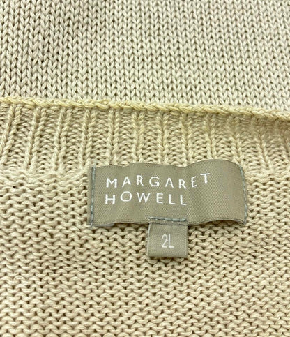 訳あり マーガレットハウエル リネンシルクコットンクルーネックニットセーター 薄手 レディース SIZE 2L MARGARET HOWELL