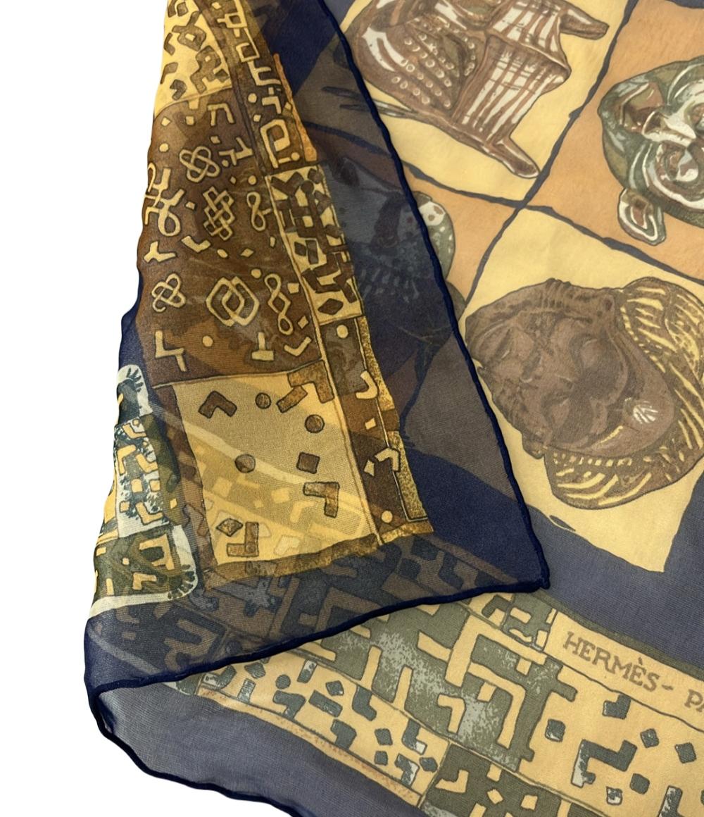 美品 エルメス スカーフ カレ45 シルク100% ペルソナ PERSONA レディース HERMES