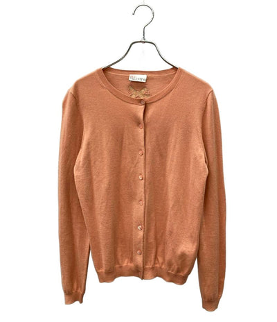 RED VALENTINO 長袖カーディガン ピンク リボン 刺繍 0000023702 レディース SIZE M レッドヴァレンティノ