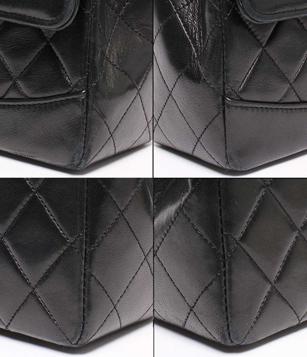 CHANEL ショルダーバッグ ダブルチェーン シングルフラップ ゴールド金具 ラムスキン 肩掛け マトラッセ メンズ シャネル