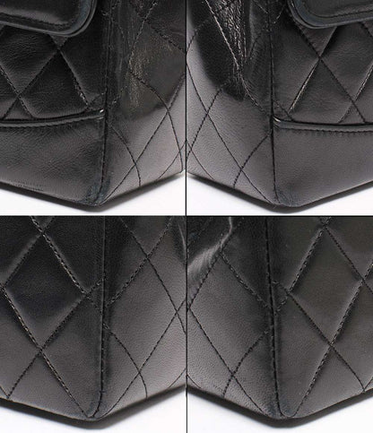 CHANEL ショルダーバッグ ダブルチェーン シングルフラップ ゴールド金具 ラムスキン 肩掛け マトラッセ メンズ シャネル