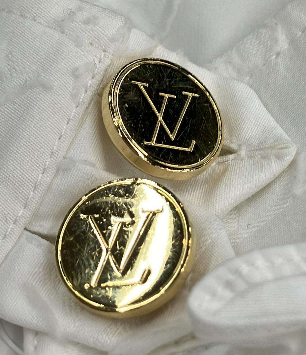 LOUIS VUITTON ノースリーブシャツ フリルブラウス 総柄 AQV FHBL13 レディース SIZE 34 (XS) ルイ・ヴィトン