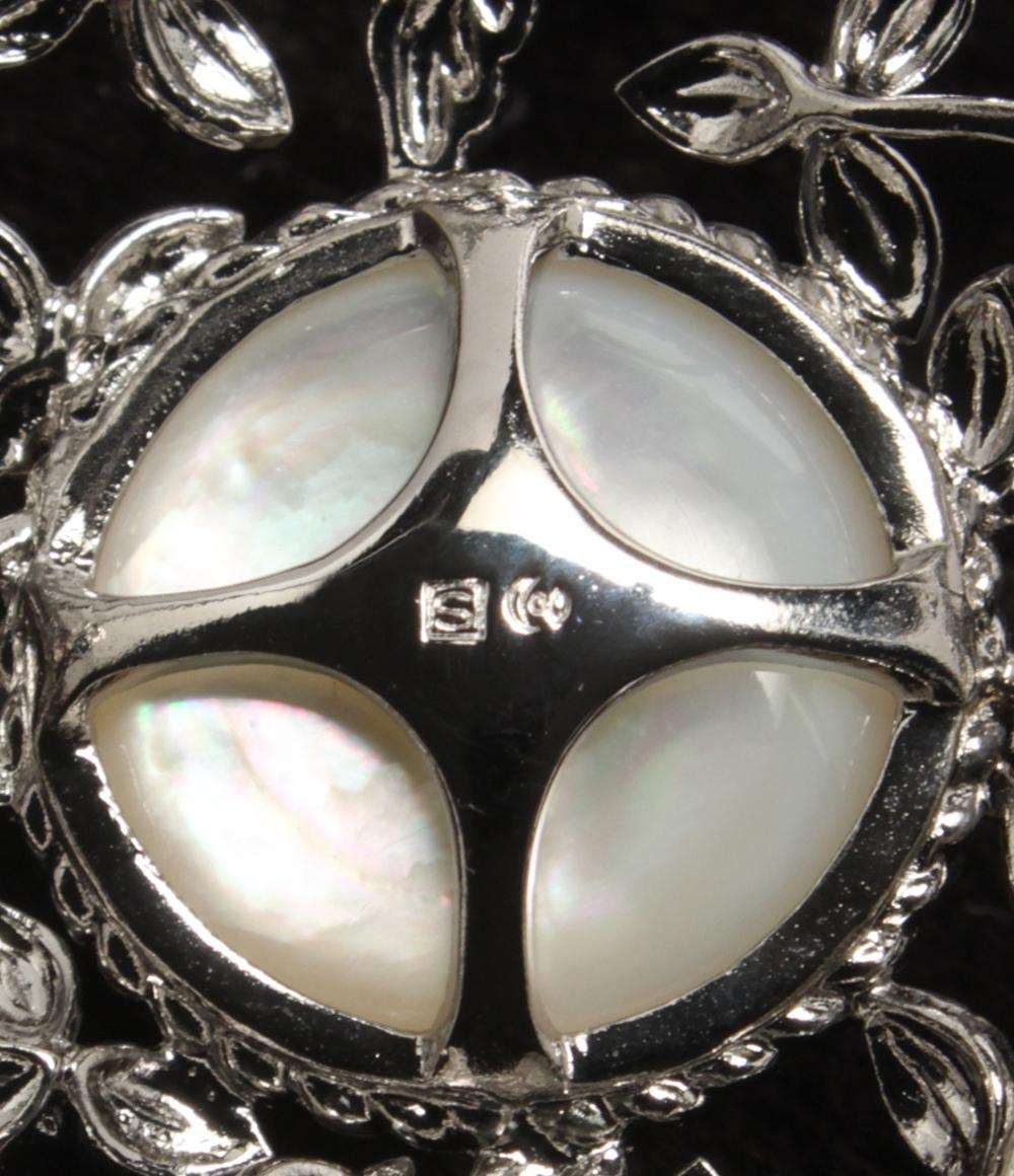 美品 TASAKI ブローチ ペンダントトップ SV マベパール 16.6mm トリ