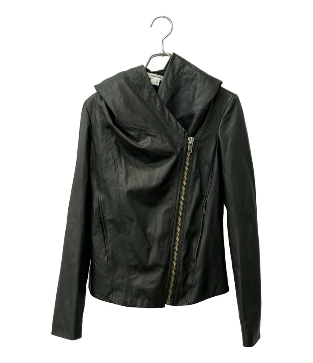HELMUT LANG レザージャケット ブルゾン シープスキン フーディ ライダース 16-5304151 レディース SIZE P (XS) ヘルムートラング