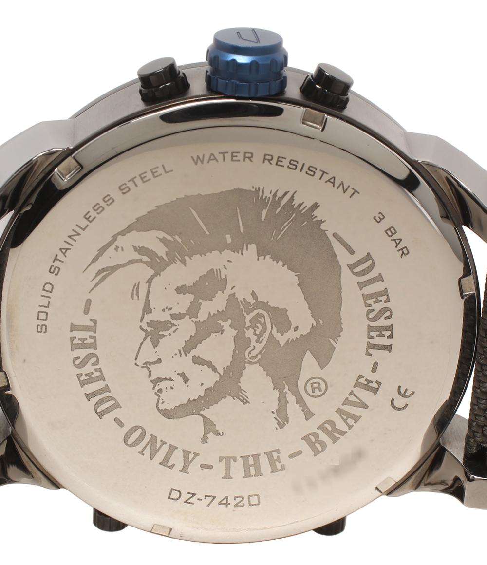 美品 DIESEL 腕時計 ミスターダディ Mr Daddy クオーツ ブラック系 DZ-7420 メンズ ディーゼル