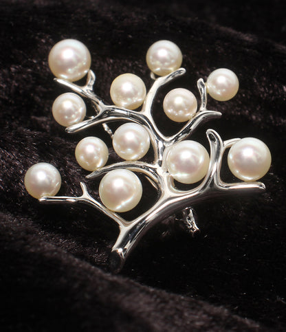 MIKIMOTO ブローチSV  パール 幸福の木 Kofuku no ki レディース ミキモト