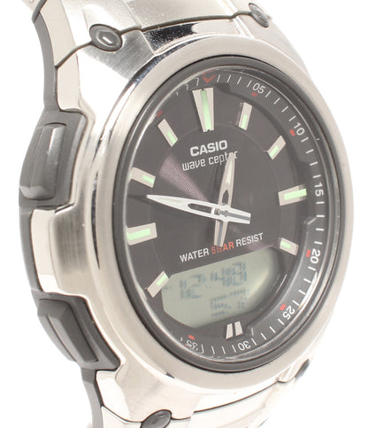 美品 CASIO 腕時計 電池電波 ウェーブセプター クオーツ WVA-109HJ メンズ カシオ