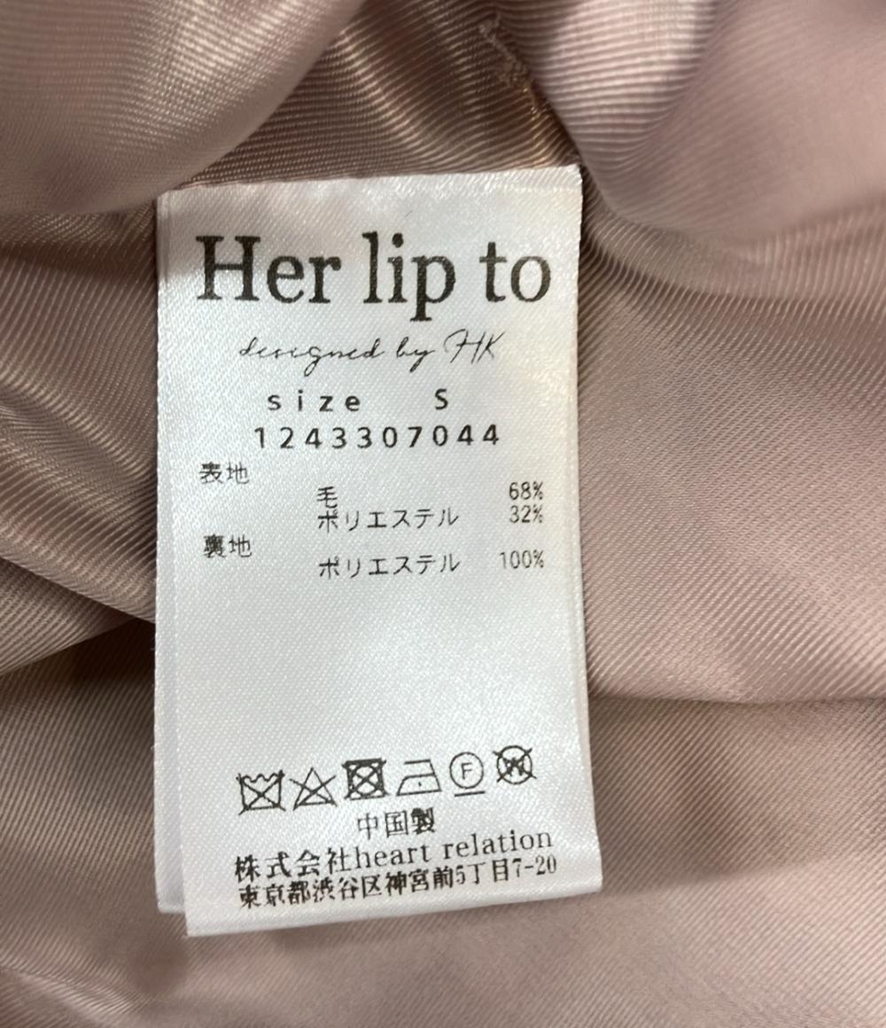 Her lip to ピーコート 千鳥格子柄 Proust Wool-Blend Melton Coat 1243307044 レディース SIZE S ハーリップトゥ