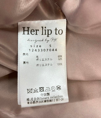 Her lip to ピーコート 千鳥格子柄 Proust Wool-Blend Melton Coat 1243307044 レディース SIZE S ハーリップトゥ