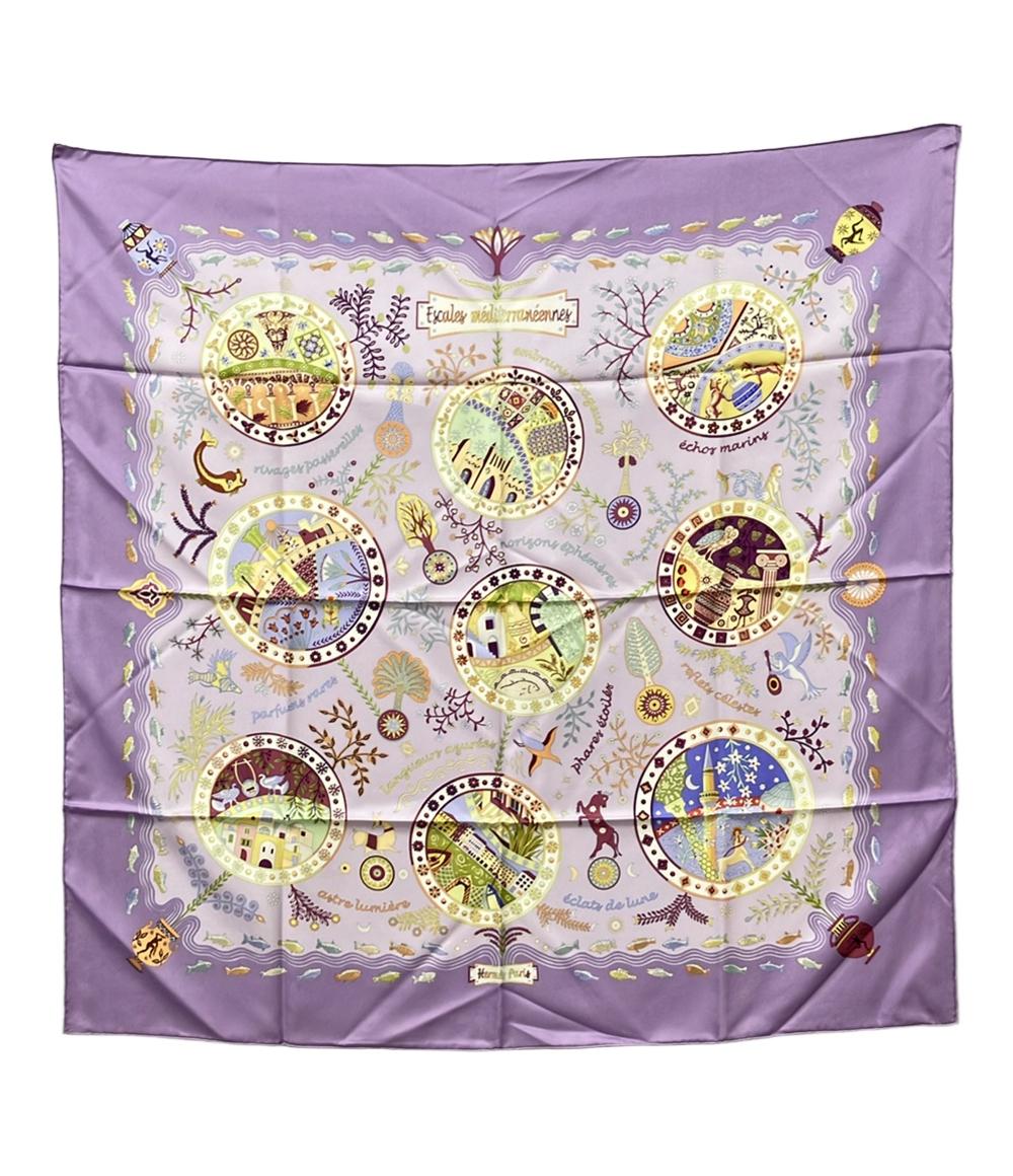 エルメス スカーフ カレ90 シルク 100% 地中海の港町 レディース HERMES